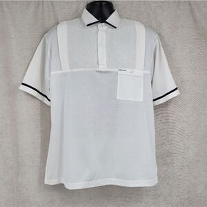 Oleg Cassini Crisp White Vintage Polo Men's Large Eclectic Grandpacore